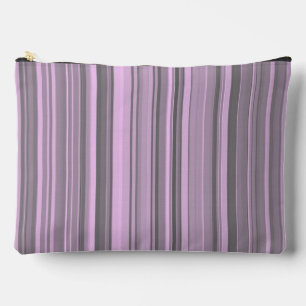 Purple Grey Stripes Large Accessory Pouch