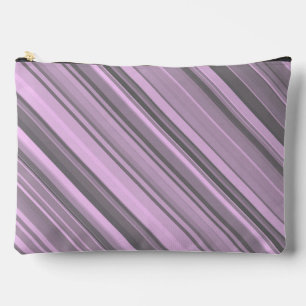 Purple Grey Stripes Large Accessory Pouch