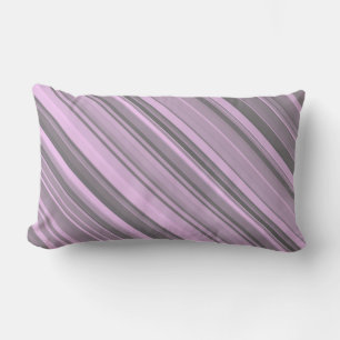 Purple Grey Stripes Lumbar Cushion