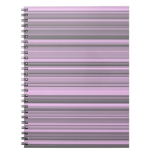 Purple Grey Stripes Notebook (Front)