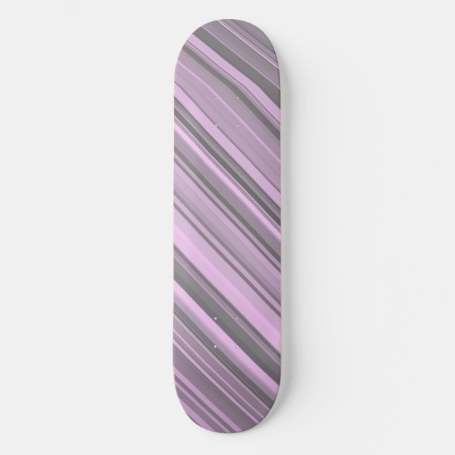 Purple Grey Stripes Skateboard (Front)