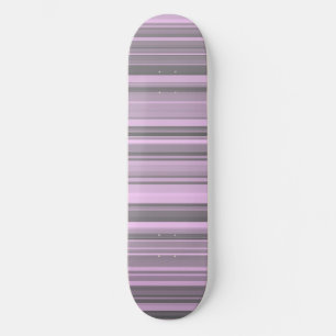 Purple Grey Stripes Skateboard