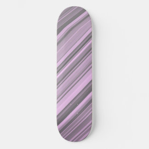Purple Grey Stripes Skateboard