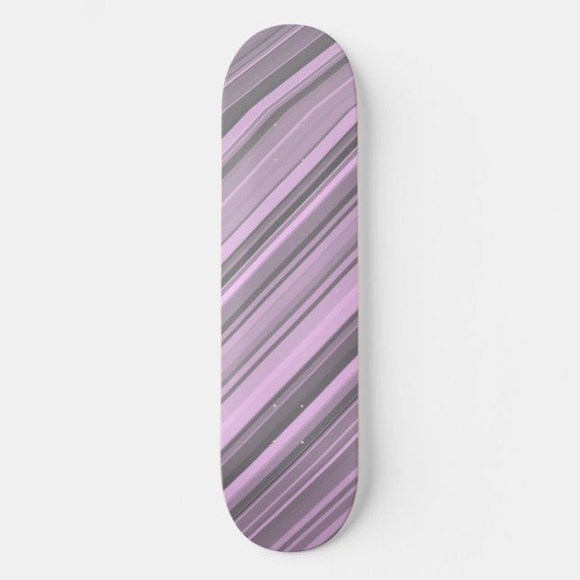 Purple Grey Stripes Skateboard (Front)