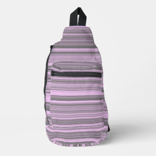 Purple Grey Stripes Sling Bag