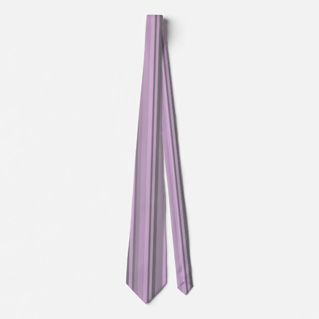 Purple Grey Stripes Tie (Front)