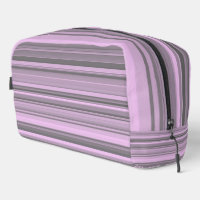 Purple Grey Stripes Toiletry Bag