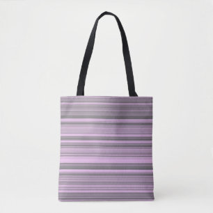 Purple Grey Stripes Tote Bag