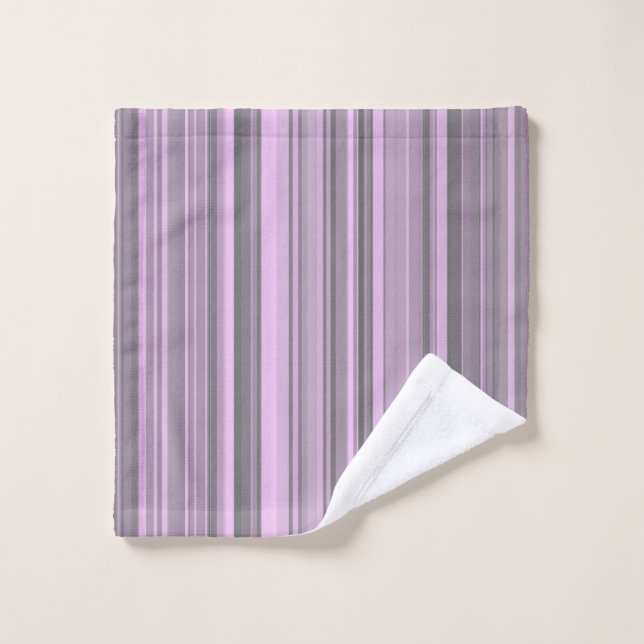 Purple Grey Stripes Wash Cloth (Wash Cloth)