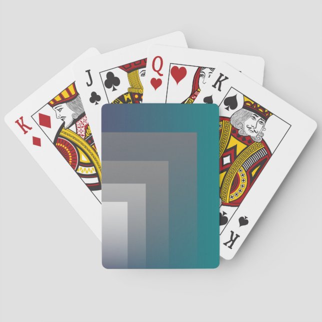 purple grey teal playing cards (Back)