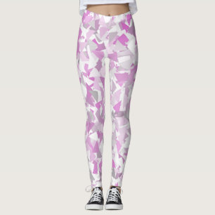 Purple Grey Triangle Pattern Leggings