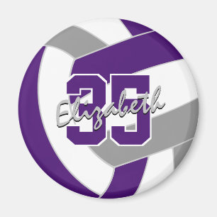 purple grey volleyball team colours gifts magnet