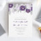 Purple Grey Watercolor Flowers Wedding Invitations
