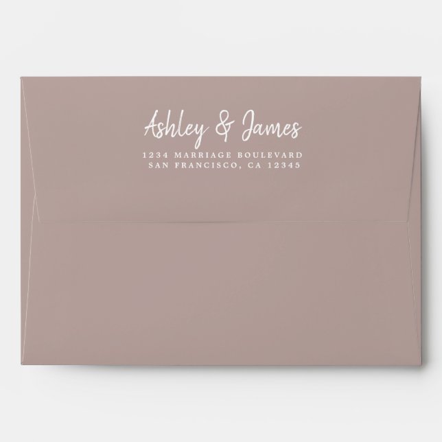 Purple Grey Wedding Return Address Envelope (Back (Top Flap))