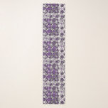 Purple Grey White Abstract Black Circles Scarf<br><div class="desc">I call this design: Abstract Pattern 010</div>