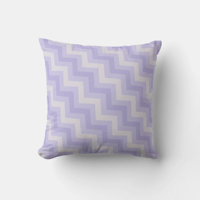 Purple grey zigzag chevron patterned pillow (Front)