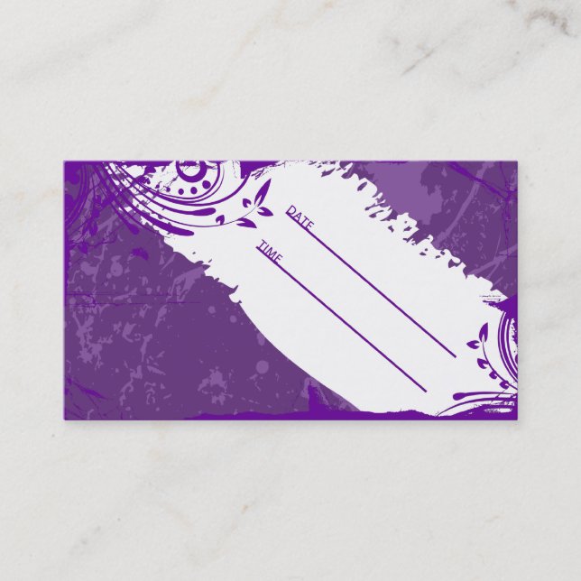 purple grunge appointment card (Front)