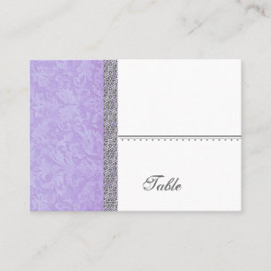 Purple Grunge Damask Place Card - Wedding Party