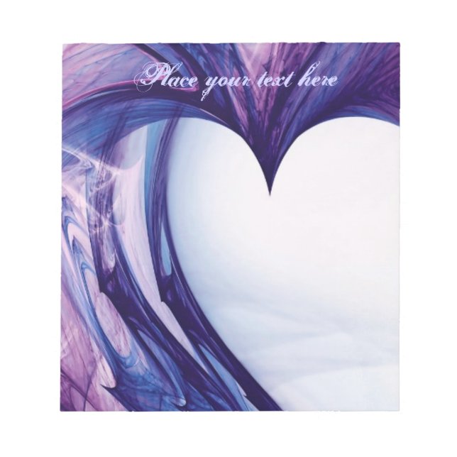 Purple Grunge Heart Notepad (Front)