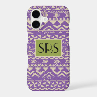 Purple Grunge Pattern Monogram