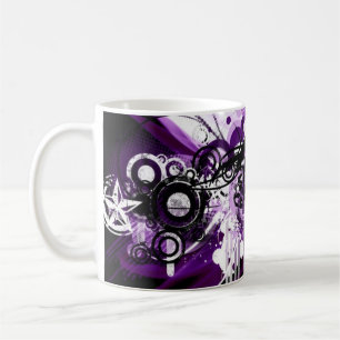Purple grunge star mug
