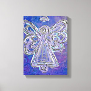 Purple Guardian Angel Art Wrapped Canvas Painting