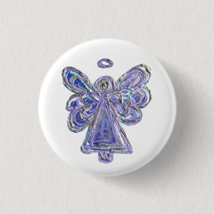 Purple Guardian Angel Custom Holiday Button Pin