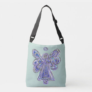 Purple Guardian Angel Purse Art Cross Body Bag