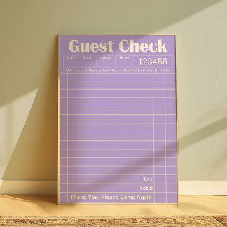 Purple Guest Check Aesthetic Wall Art Poster