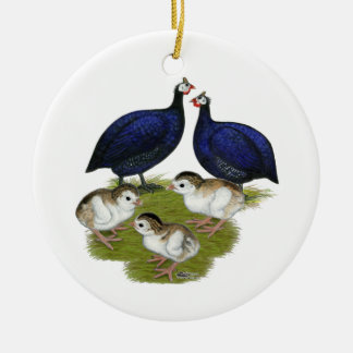 Purple Guinea Family Ceramic Tree Decoration