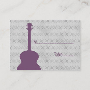 Purple Guitar Grunge Place Card