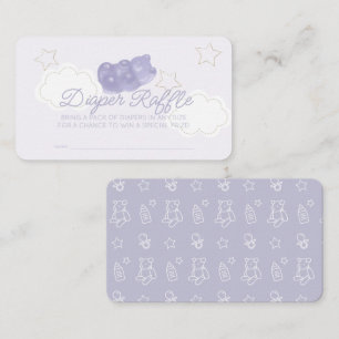 Purple Gummy Bear Baby Shower Diaper Raffle Ticket Enclosure Card
