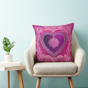 Purple Gummy Heart AI art  Cushion