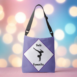 Purple Gymnastics Personalised Crossbody Bag