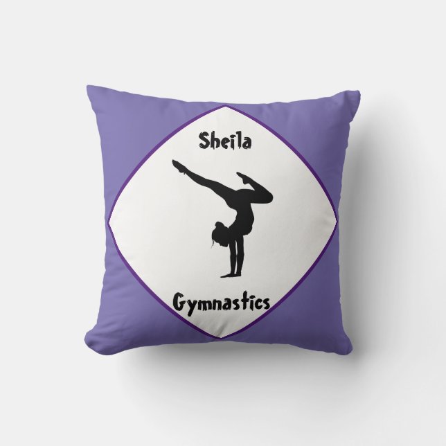 Purple Gymnastics Personalised    Cushion (Front)