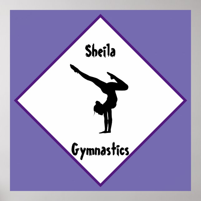 Purple Gymnastics Personalised      Poster (Front)
