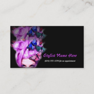 Purple Hair Butterfly Lady Appt. 2 Business Cards