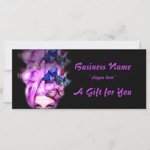 Purple Hair Butterfly Lady Gift Certificate D2
