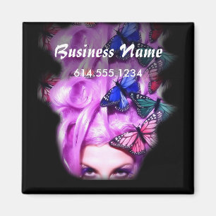 Purple Hair Butterfly Lady Magnet