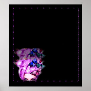 Purple Hair Butterfly Lady  Poster/Print Poster