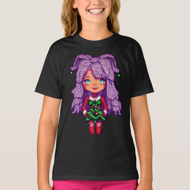Purple hair girl  T-Shirt (Front)