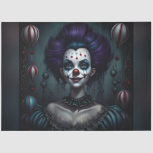 Purple Hair Halloween Clown Decoupage Paper