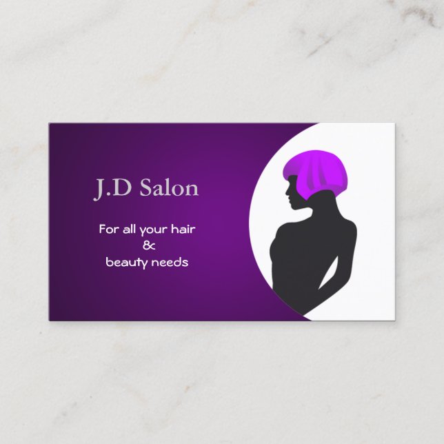 purple Hair Salon businesscards Business Card (Front)
