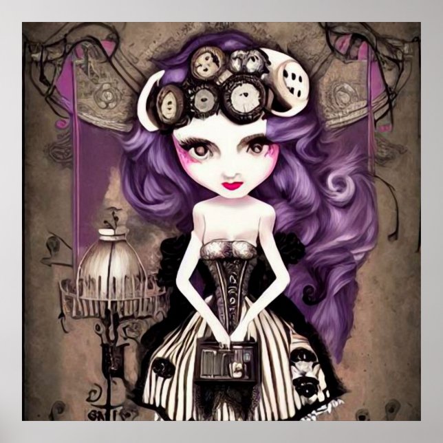 Purple Hair Steampunk Doll Poster (Front)
