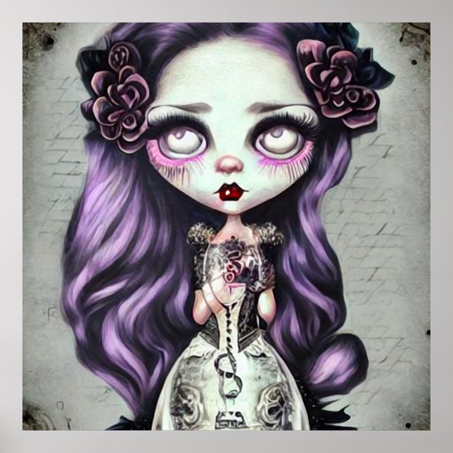 Purple Hair Vintage Doll Poster (Front)