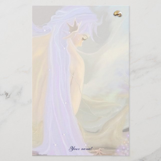 Purple Haired Mermaid! Stationery (Front)