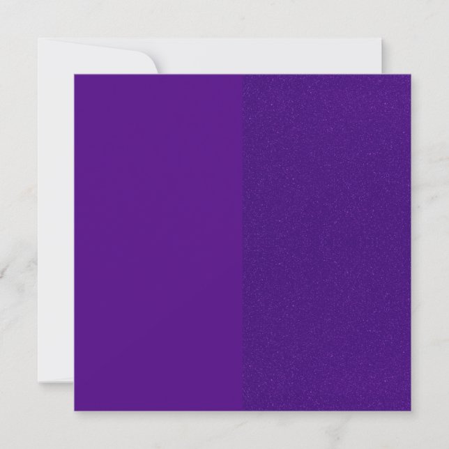 Purple Half-Glitter & Matte Square Invitations (Front)
