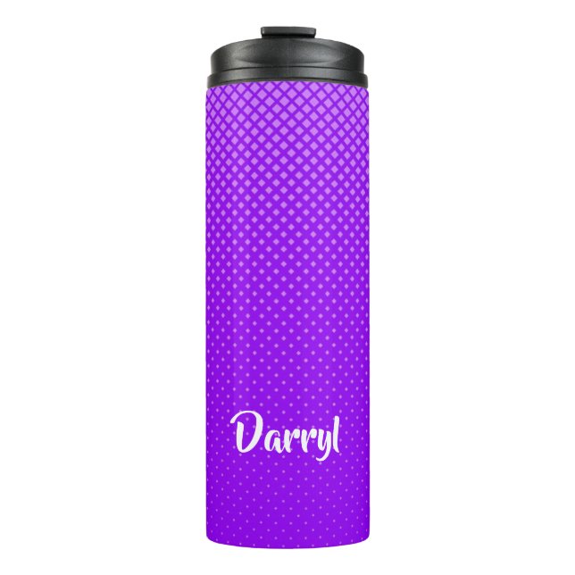 Purple halftone pattern thermal tumbler (Front)