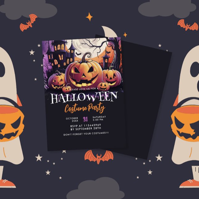 Purple Halloween Costume Party Invitation (Creator Uploaded)