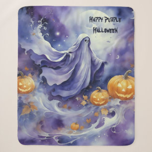 Purple Halloween Sherpa Blanket